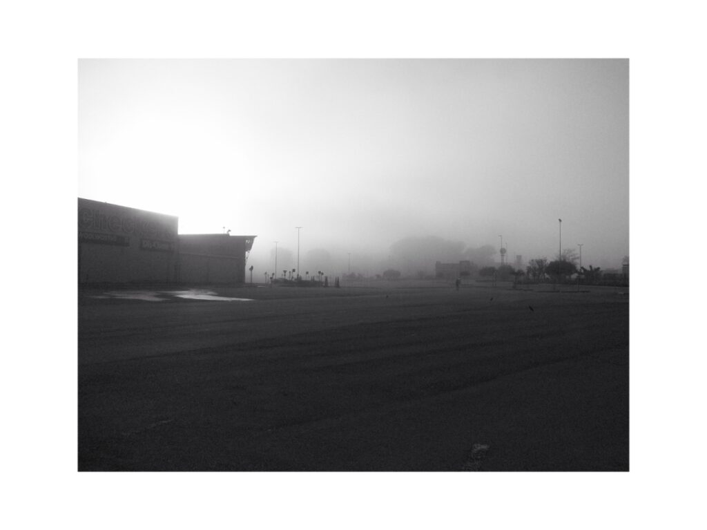 A parking lot of a local shopping mall.