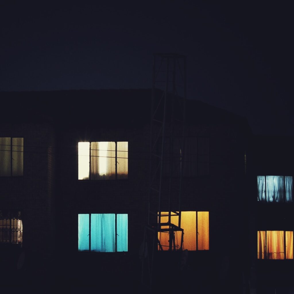 Windows in an apartment complex.