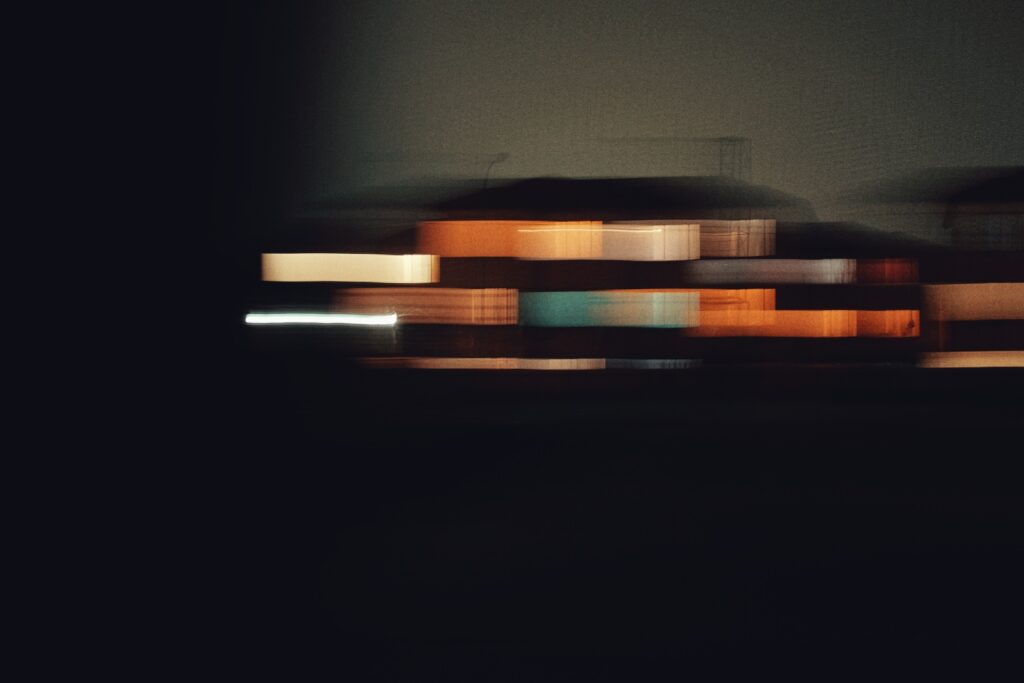 A motion blur photo of an apartment complex at night. Taken on the West Rand of Gauteng in Randfontein.