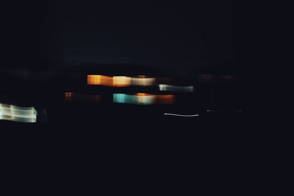A motion blur photo of an apartment complex at night. Taken on the West Rand of Gauteng in Randfontein.