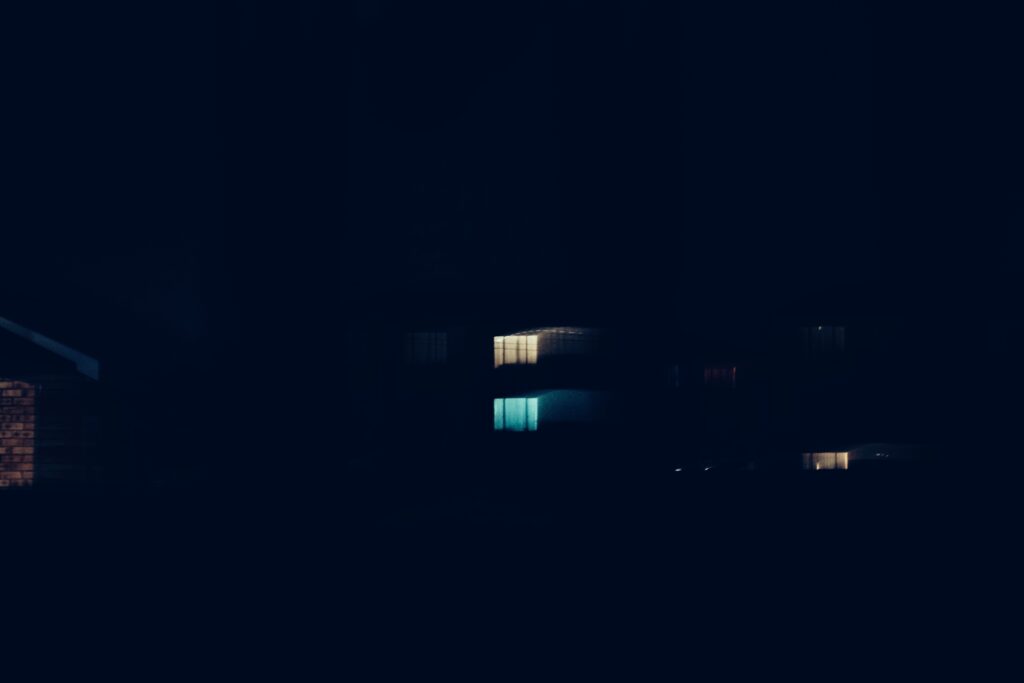 A photo of a blurred set of lights taken in the West rand of Gauteng near Krugersdorp.