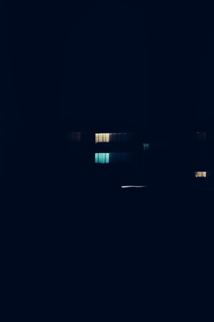 A photo of a blurred set of lights taken in the West rand of Gauteng near Krugersdorp.