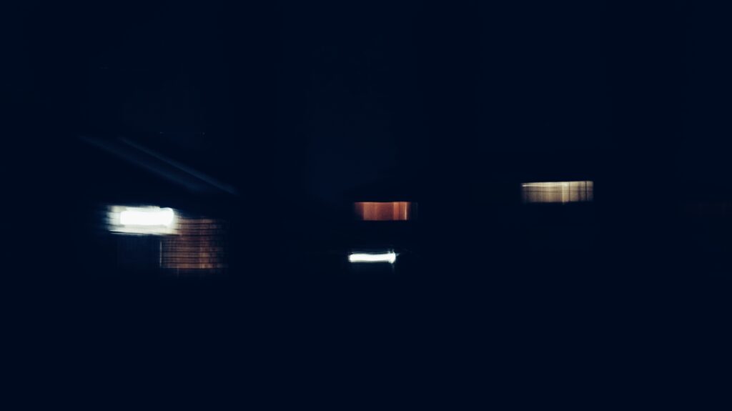 A photo of a blurred set of lights taken in the West rand of Gauteng near Krugersdorp.