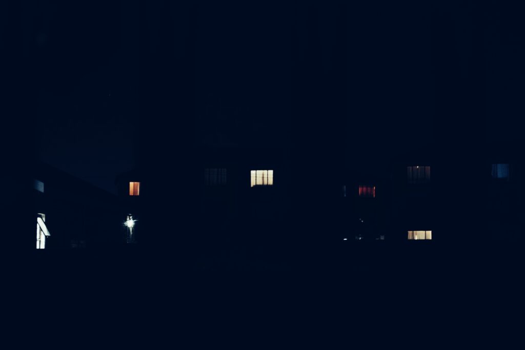 A photo of a blurred set of lights taken in the West rand of Gauteng near Krugersdorp.