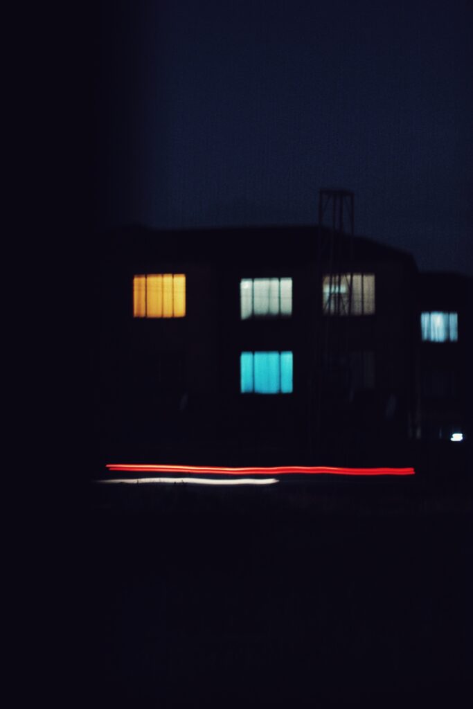 A image of an apartment complex shot at night in the Randfontein area in the West of Gauteng.
