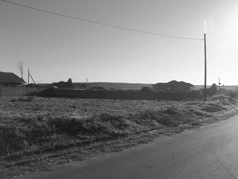 A black and white landscape.