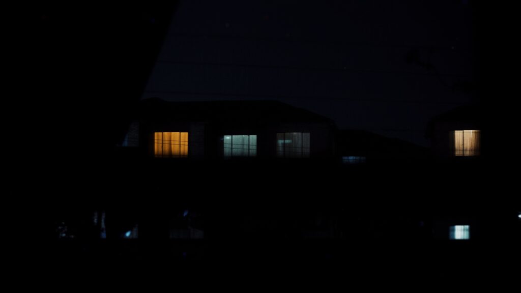 A set of windows in an apartment complex.