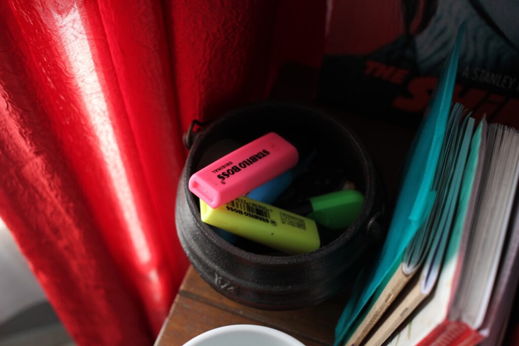 A few highlighters.